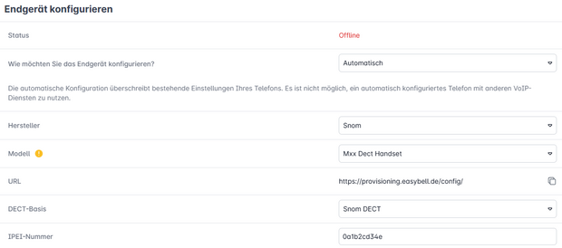 screenshot Endger&auml;t konfigurieren